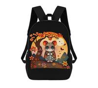 sinyumoney Cute Mouse in Glasses School Backpack Rucksack Casual Daypacks School Work Travel Bag for Men, Women & Teenage Boys 17inch