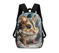 sinyumoney Cute Mouse in Winter Rucksack Daypacks Business Backpack Water Resistant Bookbag for Girl, Teen Girls 17inch