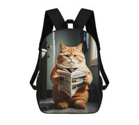 sinyumoney Cute Orange Fat Cat School Backpack Business Laptop Rucksack Bag Unisex Casual Daypack for Men/Women 17inch