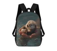 sinyumoney Cute Otter Pup in Hands Backpack School Rucksack Casual Daypacks School Work Travel Bag for Girl, Teen Girls 17inch