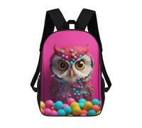 sinyumoney Cute Owl Bird Animals Backpack 3D Printed Children's School Backpack Kids Travel Backpacks High Capacity Book Bags Children's Backpack Rucksack 17inch