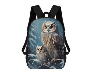 sinyumoney Cute Owl Family Xmas Backpack School Bag Large Water Resistant Laptop Backpack for School/Work/Travel 17inch