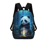 sinyumoney Cute Panda Bear Glow Backpacks Kids School Backpack Fashion School Bag 3D Printed School Bag for Boys Elementary And Middle School Students 17inch