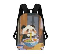 sinyumoney Cute Panda Eating Ramen - Japanese Food School Bags Large Water Resistant Laptop Backpack for Boys/Girls/Teenagers 17inch