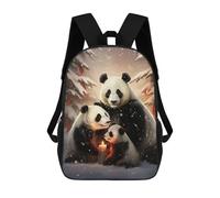 sinyumoney Cute Panda Family Xmas Kids School Backpack School Bag 3D Printed School Bag for Boys Elementary And Middle School Students 17inch