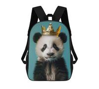 sinyumoney Cute Panda King Backpack School Bag Lightweight Schoolbag Dayback Bookbag College for Girl, Teen Girls 17inch