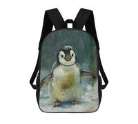 sinyumoney Cute Penguin Cub Snow Art Backpack School Business Durable Laptop Bag for Camping Outdoor Adventures And Daily Travel 17inch