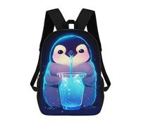 sinyumoney Cute Penguin Drinking Backpack School Bag Backpack For Girls Boys Backpacks Large Capacity Kids Backpack Lightweight School Bags For Kids Students 17inch