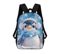 sinyumoney Cute Penguin Earmuffs Snowfall School Bags Work Laptop Backpack Rucksack Bag for Camping Outdoor Adventures And Daily Travel 17inch