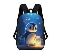 sinyumoney Cute Penguin Luminous Glow School Backpack Work Laptop Backpack Rucksack Bag for Camping Outdoor Adventures And Daily Travel 17inch