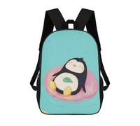 sinyumoney Cute Penguin Relaxing Float Backpack School Bag Large Lightweight Casual Backpack for Campus Outdoor Travel Sports 17inch