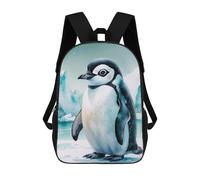 sinyumoney Cute Penguin Watercolor Backpacks Kids School Backpack School Bag 3D Printed School Bag for Boys Elementary And Middle School Students 17inch