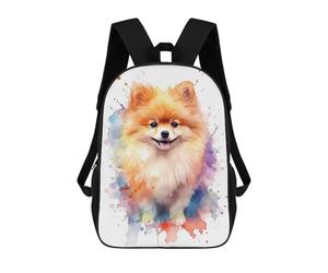 sinyumoney Cute Pomeranian Spitz Dog Backpack School High Secondary School Bags Casual Backpack for Men, Women & Teenage Boys 17inch