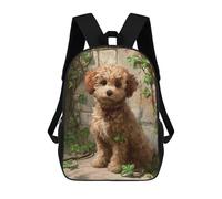 sinyumoney Cute Poodle Dog Portrait Backpack School Daypacks Business Backpack Water Resistant Bookbag for Boys/Girls/Teenagers 17inch