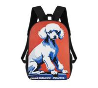 sinyumoney Cute Poodle Dog Poster Rucksack Water Resistant Travel Backpack Computer Bag for Campus Outdoor Travel Sports 17inch