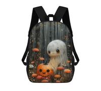 sinyumoney Cute Pumpkin Ghost Backpack School Bag Lightweight Schoolbag Dayback Bookbag College for Girl, Teen Girls 17inch