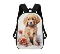 sinyumoney Cute Puppy in Watercolor Rucksack Water Resistant School Bag Business Backpack for Boys/Girls/Teenagers 17inch