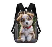 sinyumoney Cute Puppy Red Collar Backpack School Bag Lightweight Airport College Students Back Pack for Teenage Girls Boys Women Men 17inch