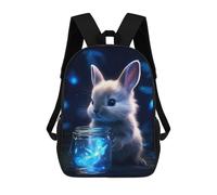 sinyumoney Cute Rabbit Luminous Glow Backpack School Bag Backpack For Girls Boys Backpacks Large Capacity Kids Backpack Lightweight School Bags For Kids Students 17inch