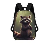 sinyumoney Cute Raccoon Animal Backpack, Children's Backpack, Student School Bag Bookbag Rucksack, 3D Printed School Bag for Boys Girls 17inch
