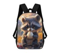 sinyumoney Cute Raccoon Eating Rice Ball Backpack School Business Durable Laptop Bag for Camping Outdoor Adventures And Daily Travel 17inch