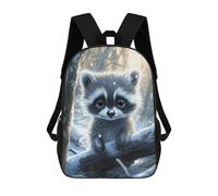 sinyumoney Cute Raccoon in Winter School Backpack for Girls Backpack Water Repellent Casual Daypack Lightweight Rucksack Boy Girl School Backpack 17inch