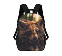 sinyumoney Cute Raccoon School Backpack Water Resistant Travel Backpack Computer Bag for School/Work/Travel 17inch