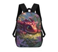sinyumoney Cute Red Dragon in Flower Meadow Backpack School Bag Rucksack Casual Daypacks School Work Travel Bag for Teenage Girls Boys Women Men 17inch