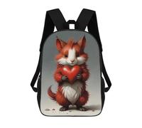 sinyumoney Cute Red Heart Holding Animal Backpack School Bag Large Lightweight Casual Backpack for Campus Outdoor Travel Sports 17inch