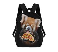 sinyumoney Cute Red Panda Love Pizza School Bags Water Resistant Travel Backpack Computer Bag for School/Work/Travel 17inch