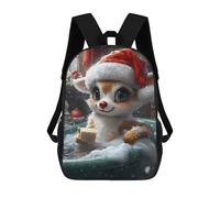sinyumoney Cute Reindeer in A Bath Christmas Rucksack Water Resistant School Bag Business Backpack for Men, Women & Teenage Boys 17inch