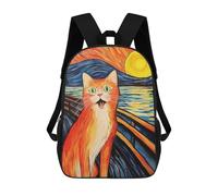 sinyumoney Cute Scream Meme Cat Children's Backpacks Kids Fun School Bag Boys Backpack Travel Bag Student Schoolbag Book Stationery Bag Chool Bags 17inch