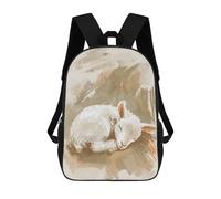 sinyumoney Cute Sleeping Lamb Nursery Illustration Children's Backpack, 3D Printed School Backpack, Backpack for Boys Girls, Adjustable School Bag for Primary School 17inch