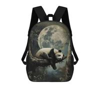 sinyumoney Cute Sleeping Panda Moon School Backpack Schoolbags For Girls Boys Backpack With Pocket Fashion School Bag Kids Backpack 17inch