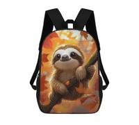 sinyumoney Cute Sloth in Autumn Backpacks Kids Student Schoolbag,3D Printed Backpacks,Elementary And Middle School Students Backpacks for Boys Girls 17inch