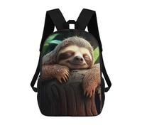 sinyumoney Cute Sloth On A Tree 3D Printed Kids School Bag Rucksacks Children's School Fashion Casual Back Pack High Capacity Travel Book Bags Backpack for Kids 17inch
