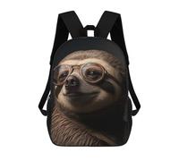 sinyumoney Cute Sloth Portrait Children's Backpack, 3D Printed School Backpack, Backpack for Boys Girls, Adjustable School Bag for Primary School 17inch