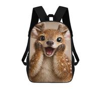 sinyumoney Cute Smiling Fawn Portrait School Backpack Water Resistant School Bag Business Backpack for Girls Boys Teenage 17inch