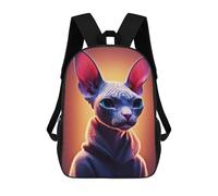 sinyumoney Cute Sphynx Backpack School Bag Rucksack Casual Daypacks School Work Travel Bag for Men, Women & Teenage Boys 17inch