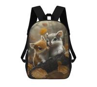 sinyumoney Cute Squirrel Duo 3D Printed Children's School Backpack for Kids High Capacity Travel Rucksacks 17 Inch Book Bags Kids