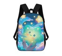sinyumoney Cute Star in Night Sky Backpack School Bag Rucksack for Girls Boys Backpacks Large Capacity Kids Back Pack Lightweight School Bags for Children Students 17inch