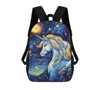 sinyumoney Cute Starry Night Unicorn Backpack School Bag Rucksack Casual Daypacks School Work Travel Bag for Girl, Teen Girls 17inch