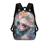 sinyumoney Cute Sugar Skull Girl Children's School Backpack 3D Printed for Kids Travel Rucksacks Book Bags for Boys Elementary School Students 17inch