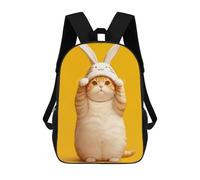 sinyumoney Cute Tabby Easter Cat Children's Backpacks School Backpack 3D Printed Backpack for Kids Travel Rucksacks Book Bags Kids School Bag 17inch