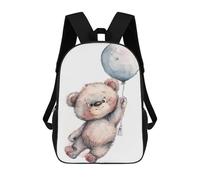sinyumoney Cute Teddy Bear Balloon Children's Backpacks 17inch School Backpack 3D Printed Bag Bookbag for Kids Travel Rucksacks Boy Girl Book Bags Kids School Bag
