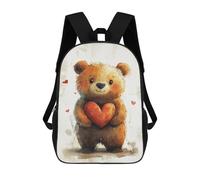 sinyumoney Cute Teddy Bear Holding Heart Backpack School Work Business College School for Men, Women & Teenage Boys 17inch
