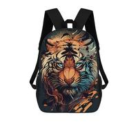 sinyumoney Cute Tiger Animal Cartoon Backpack 3D Printed Children's School Backpack Kids Travel Backpacks High Capacity Book Bags Children's Backpack Rucksack 17inch