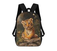 sinyumoney Cute Tiger Cub School Backpack Daypacks Business Backpack Water Resistant Bookbag for Men/Women 17inch
