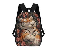 sinyumoney Cute Tiger Sleeping Sakura Backpack School Bag Water Resistant Computer Rucksack for Teenage Girls Boys Women Men 17inch