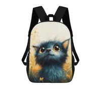 sinyumoney Cute Tiny Cat Portrait Rucksacks 3D Printed Children Backpacks Fashion Casual Daypack Cute Travel Bags Outdoor Casual Daypack for Boy And Girl 17inch